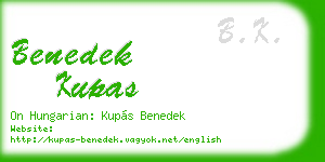 benedek kupas business card