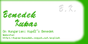 benedek kupas business card
